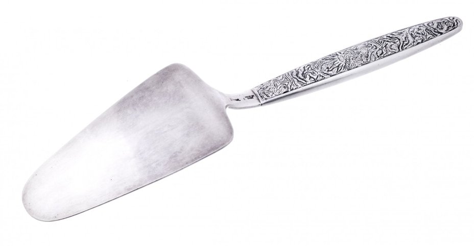 Лопатка сервировочная, с рельефным декором, мельхиор, Таллинский ювелирный завод, СССР, 1970-1990 гг., Таллинский ювелирный завод