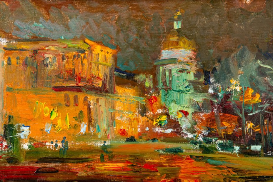 Картина "Дворцовая площадь" в раме, художник Малышев Николай, холст, масло