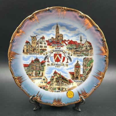 Тарелка декоративная "Эльзас", фарфор, печать, золочение, Франция, 2000-2020 гг.