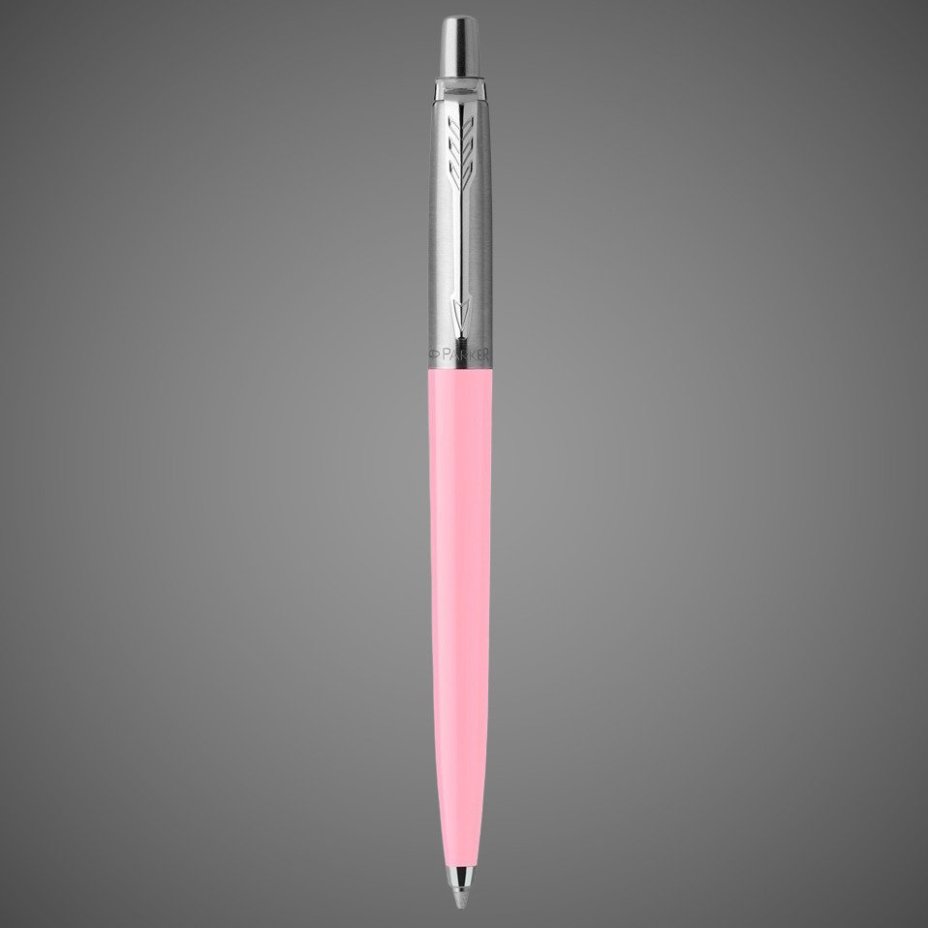 Шариковая ручка Parker Jotter, цвет BABY PINK, цвет чернил синий, толщина линии M , в блистере+жестяной футляр, Металлы: нержавеющая сталь, пластик