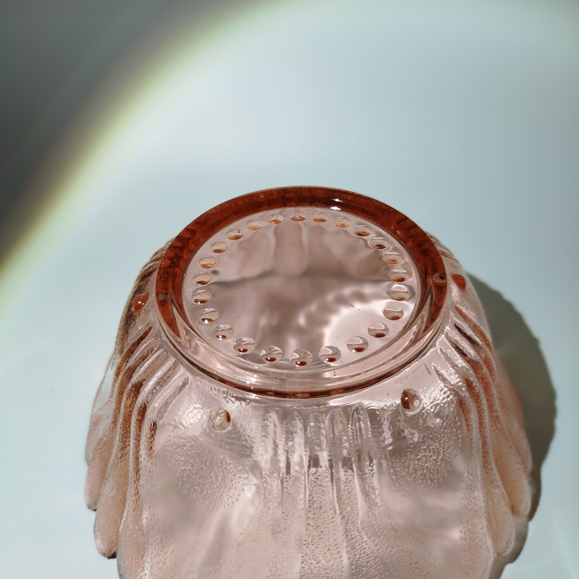 Набор из двух конфетниц(салатников) с фестончатым декором, цветное стекло, СССР, 1970-1990 гг.