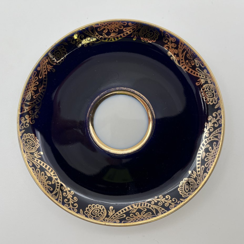 Пара кофейная, фарфор, крытье кобальтом, золочение, Ленинградский фарфоровый завод (ЛФЗ), СССР, 1970-1990 гг.