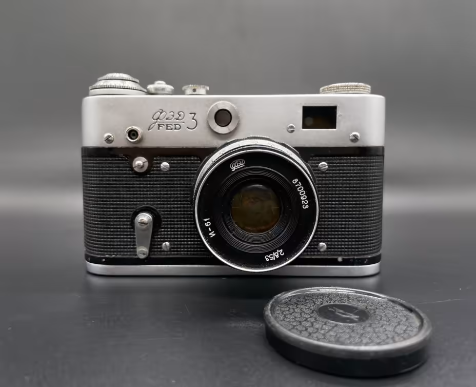 Фотоаппарат "ФЭД-3" с объективом "Индустар-61" в оригинальном кофре, Харьковский машиностроительный завод им. Дзержинского (ФЭД)