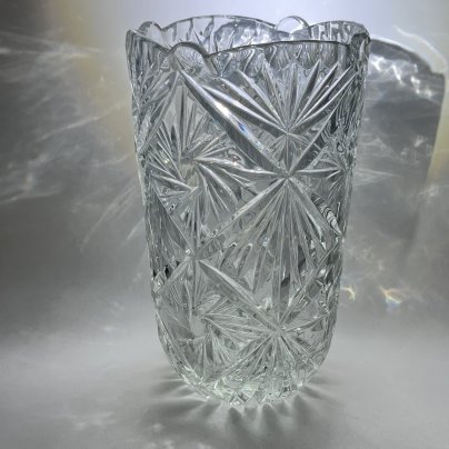 Ваза для букета с геометрическим декором, хрусталь, пресс, СССР, 1970-1990 гг.