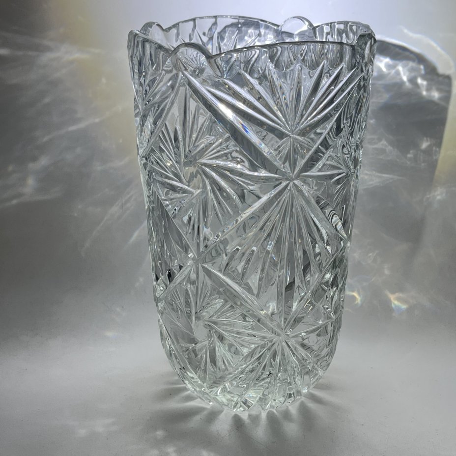Ваза для букета с геометрическим декором, хрусталь, пресс, СССР, 1970-1990 гг.