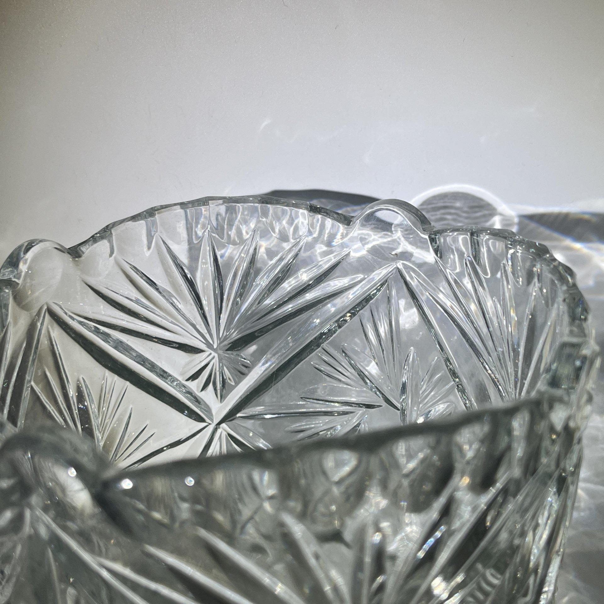Ваза для букета с геометрическим декором, хрусталь, пресс, СССР, 1970-1990 гг.