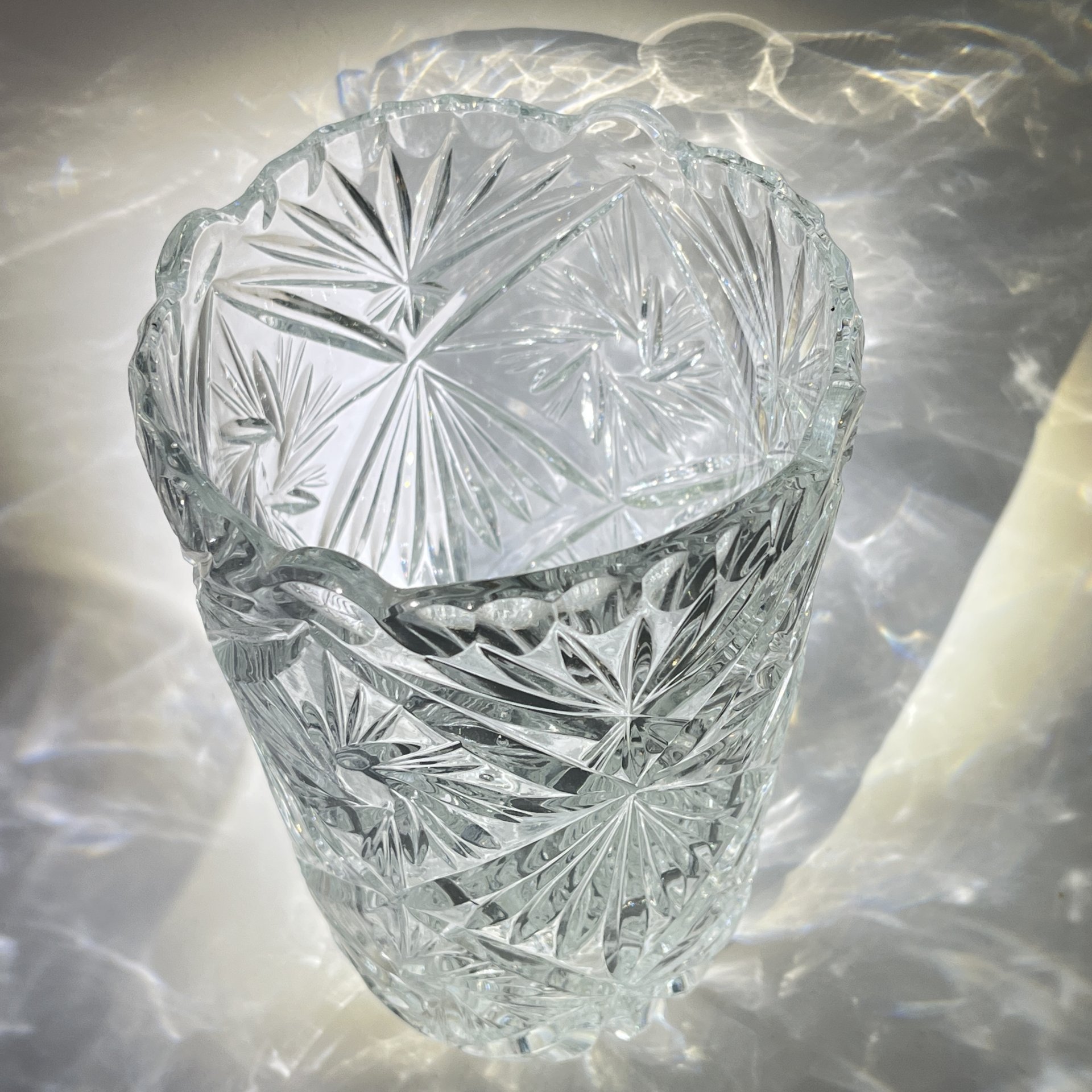 Ваза для букета с геометрическим декором, хрусталь, пресс, СССР, 1970-1990 гг.
