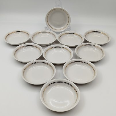 Набор из 11-ти розеток, фарфор, золочение, Дмитровский фарфоровый завод (ДФЗ Вербилки), СССР, 1954-1965 гг.