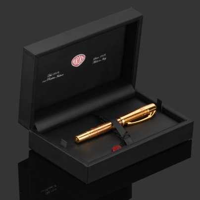 Перьевая ручка Aurora Leonardo da Vinci Limited Editions Gold Plated в подарочной коробке