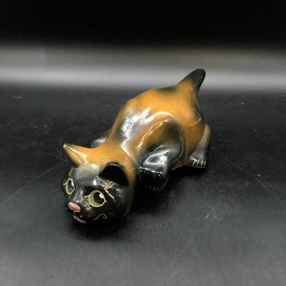 Скульптура "Кот Васька", на полку, Речицкий фарфоровый завод (Гжель)