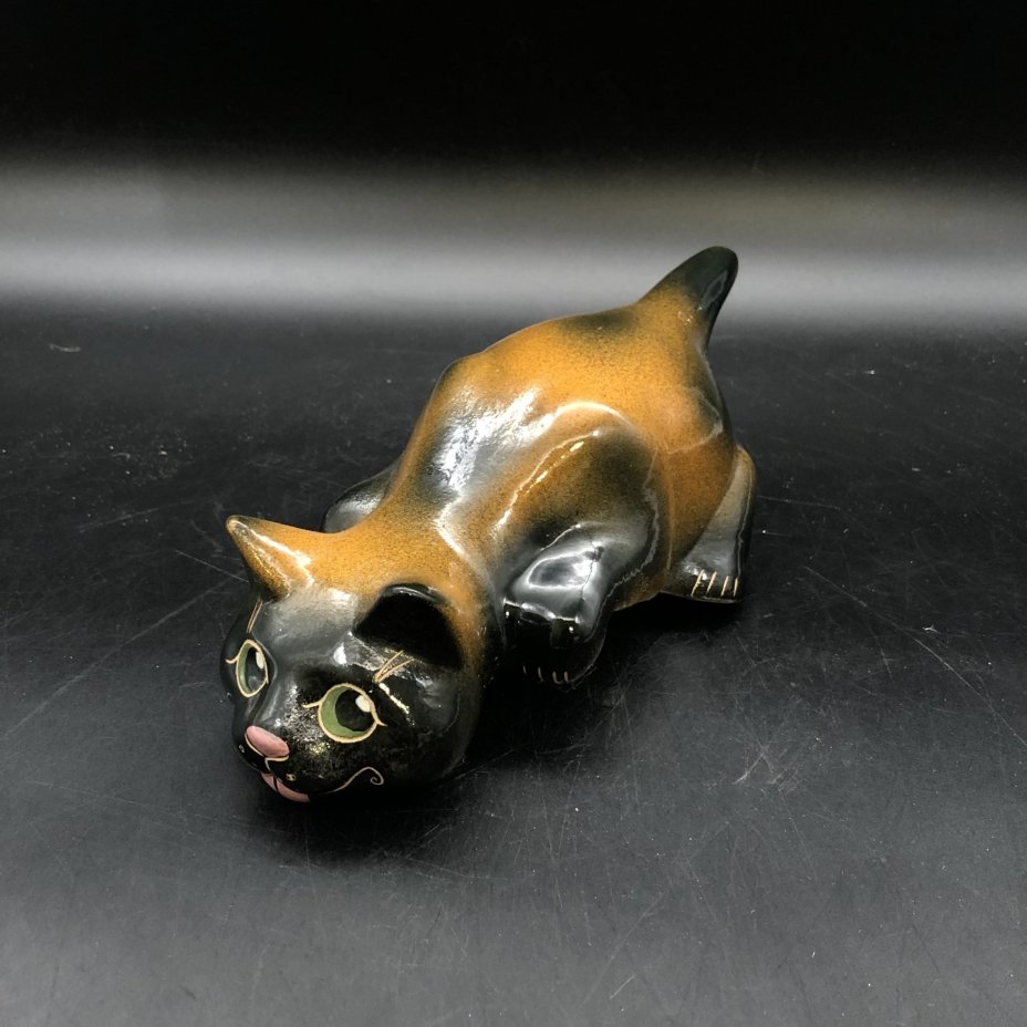 Скульптура "Кот Васька", на полку, Речицкий фарфоровый завод (Гжель)