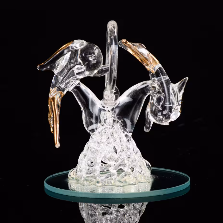 Статуэтка "Дельфины", стекло, Китай, 2000-2015 гг., Китай