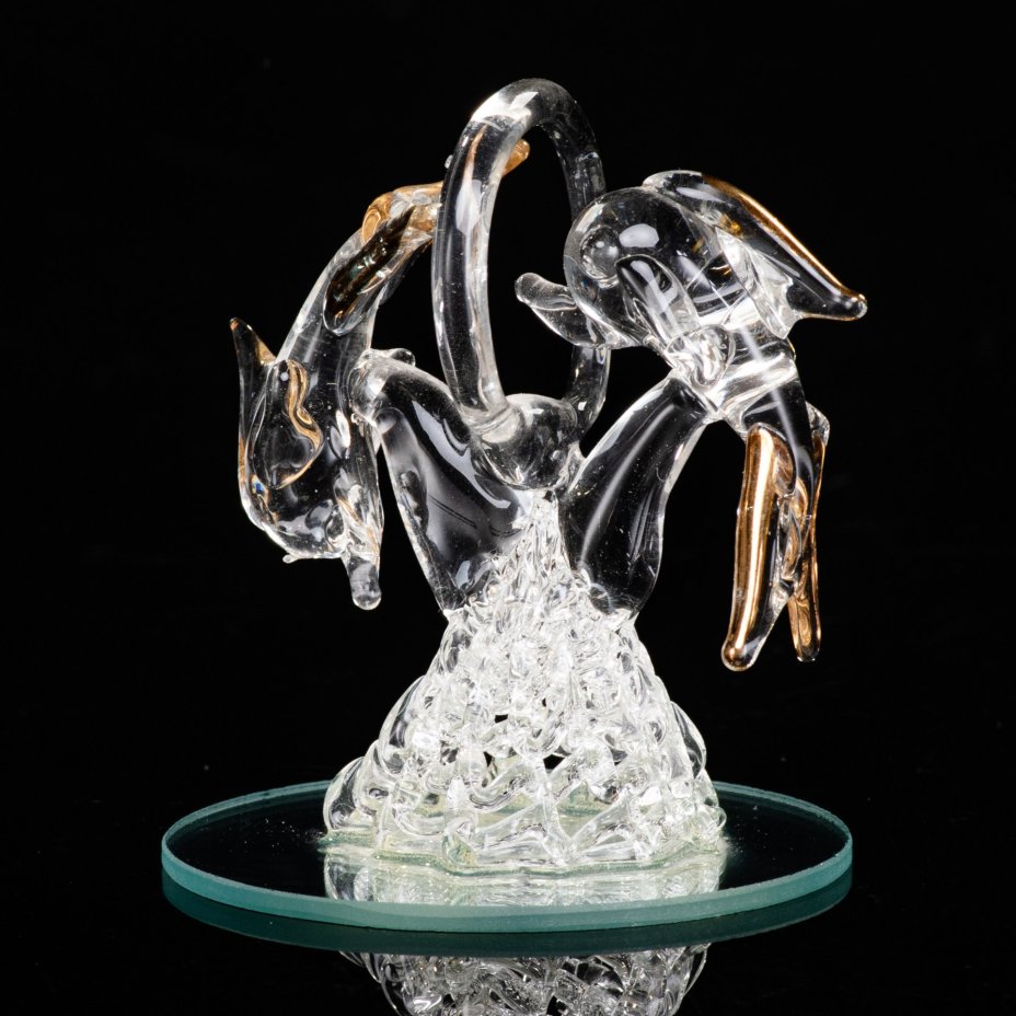 Статуэтка "Дельфины", стекло, Китай, 2000-2015 гг., Китай