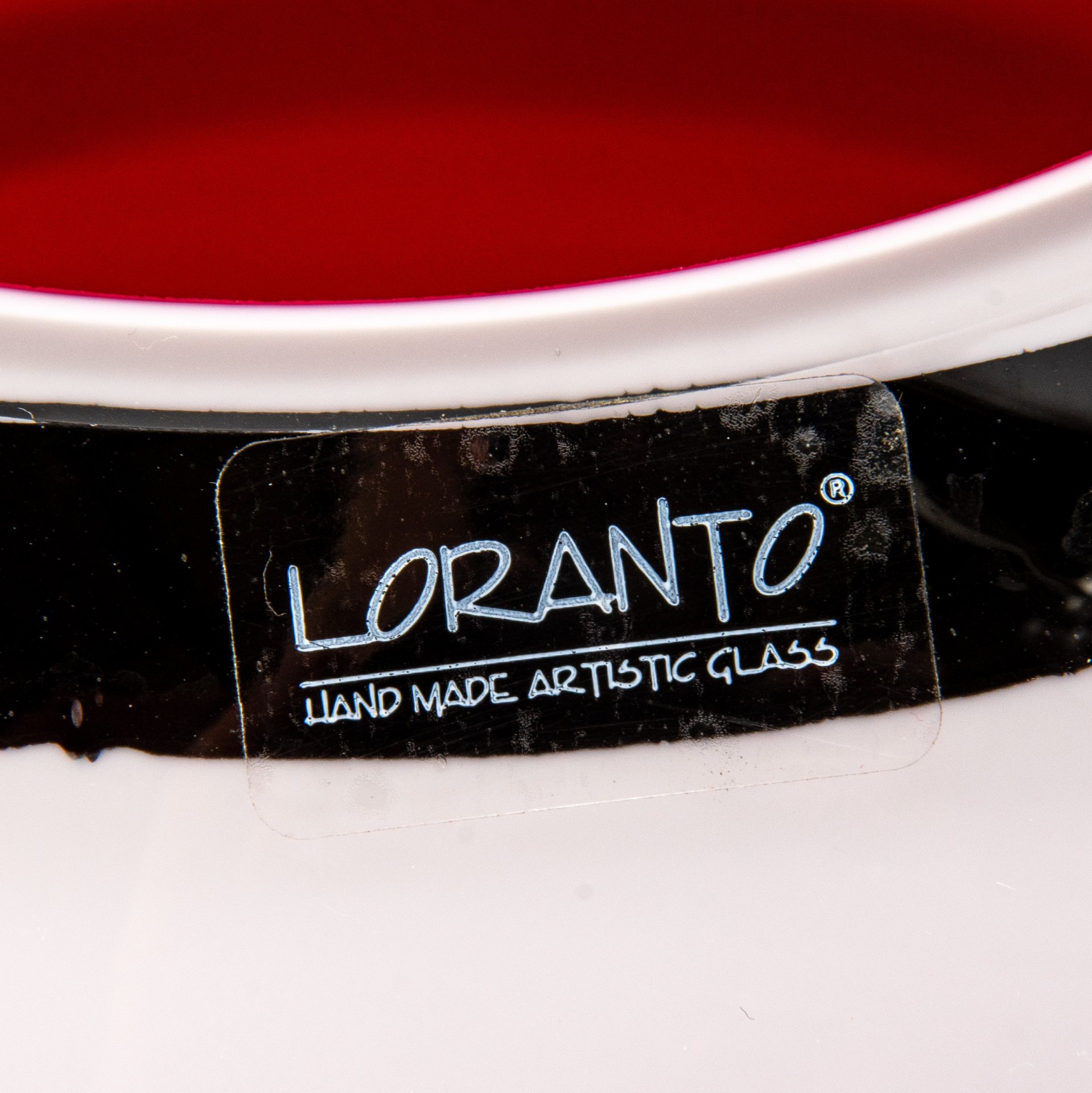 Ваза шарообразной формы "Зебра", Loranto Glass, стекло, гутная техника, Западная Европа, 2000-2020 гг.