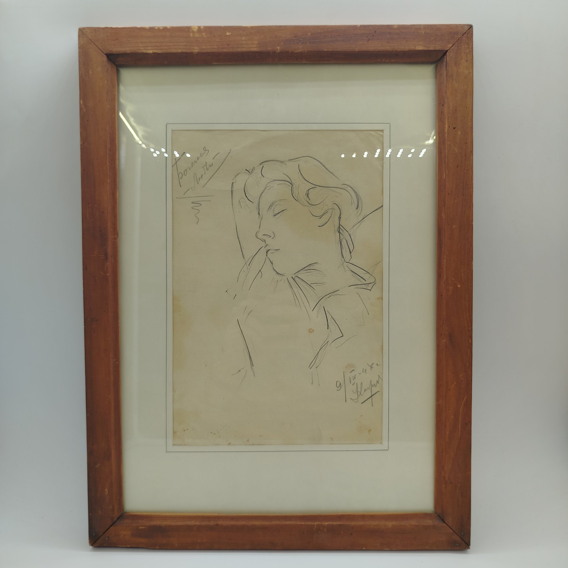 Картина "Богиня любви", дерево, бумага, карандаш, СССР, 1947 г.