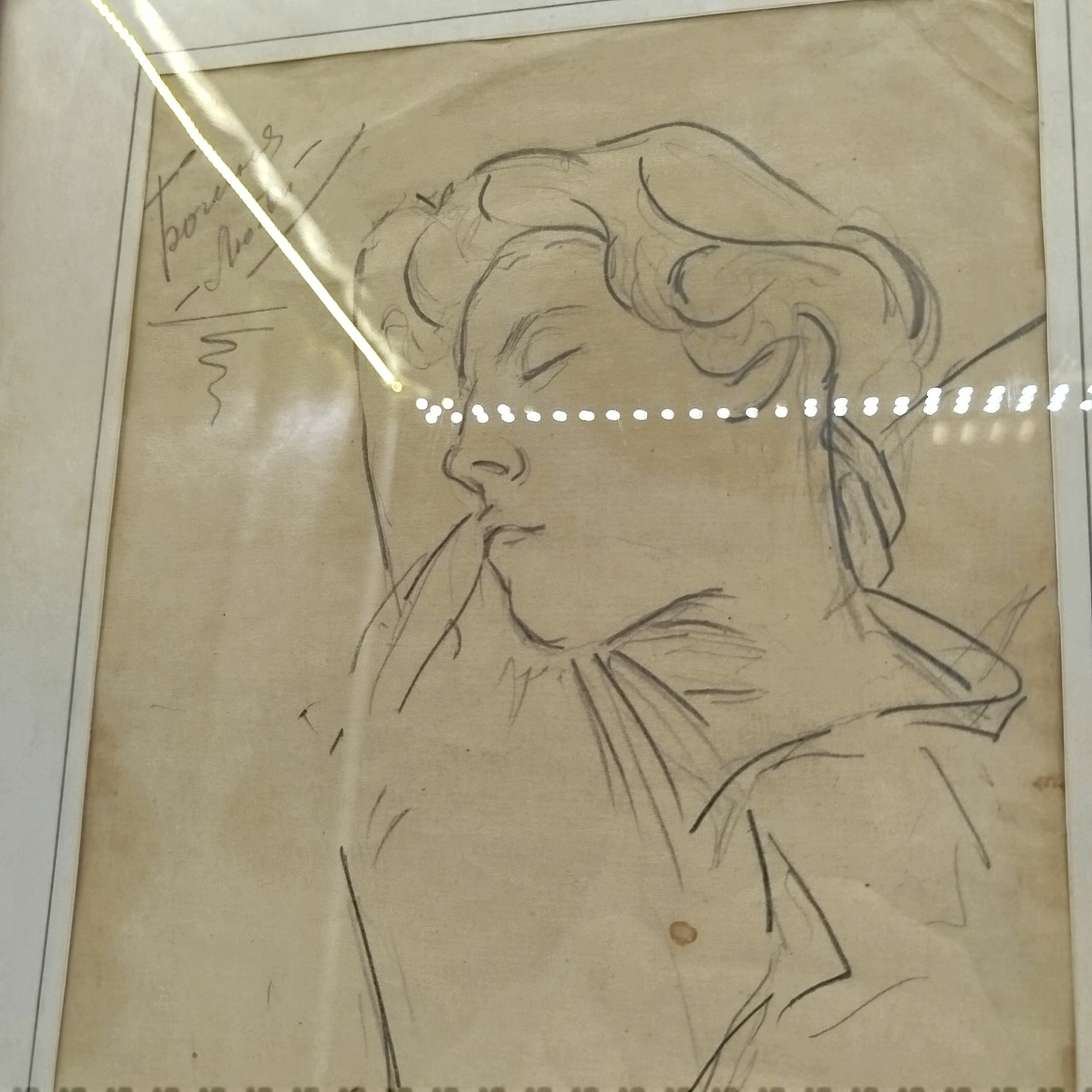 Картина "Богиня любви", дерево, бумага, карандаш, СССР, 1947 г.