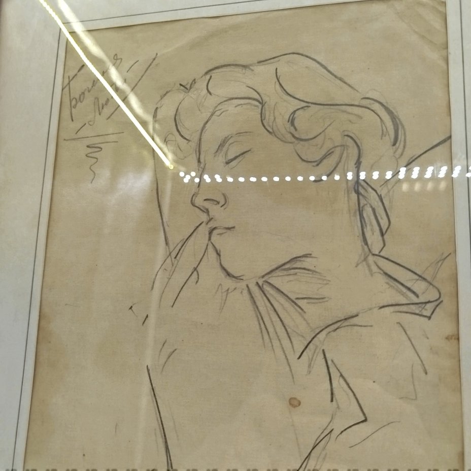 Картина "Богиня любви", дерево, бумага, карандаш, СССР, 1947 г.