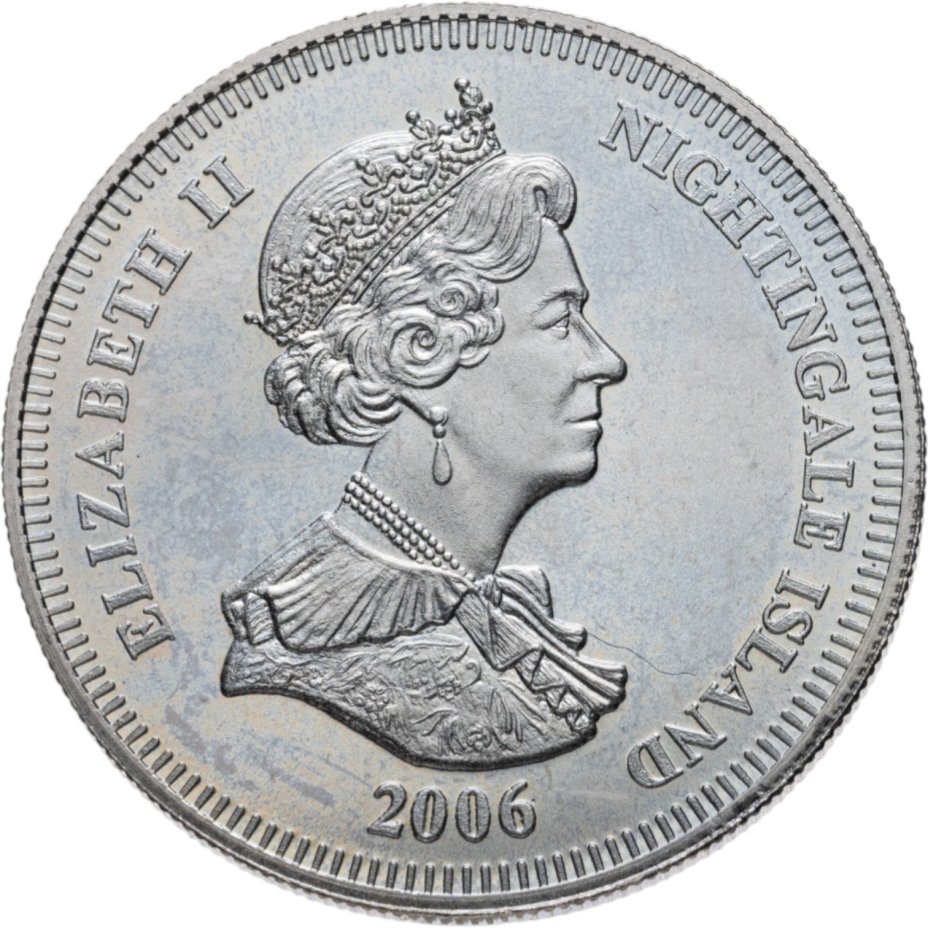 Острова Святой Елены, Вознесения и Тристан-да-Куньи, 1 крона (crown) 2006 Остров Найтингейл 80 лет со дня рождения Елизаветы II