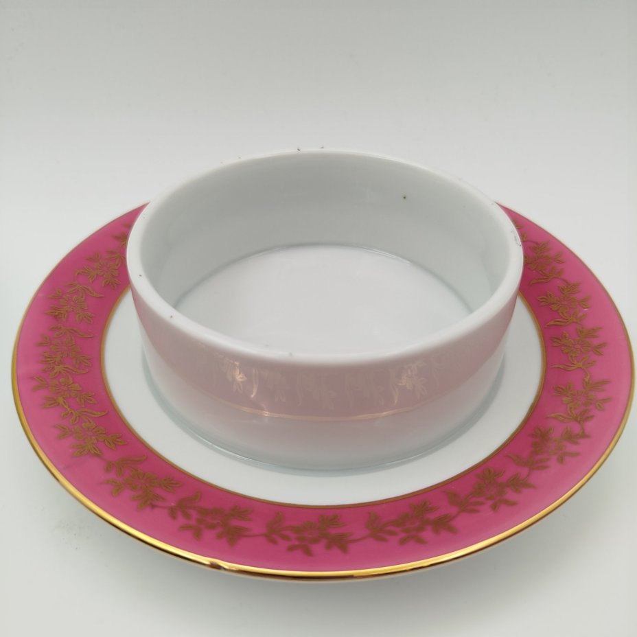 Масленка "Гейша", фарфор, деколь, крытье, люстр, Spezial Eisenberg Porzellan (SEP), ГДР, 1973-1976 гг.