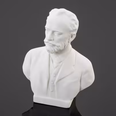 Бюст "П.И. Чайковский", Ленинградский завод фарфоровых изделий (ЛЗФИ)