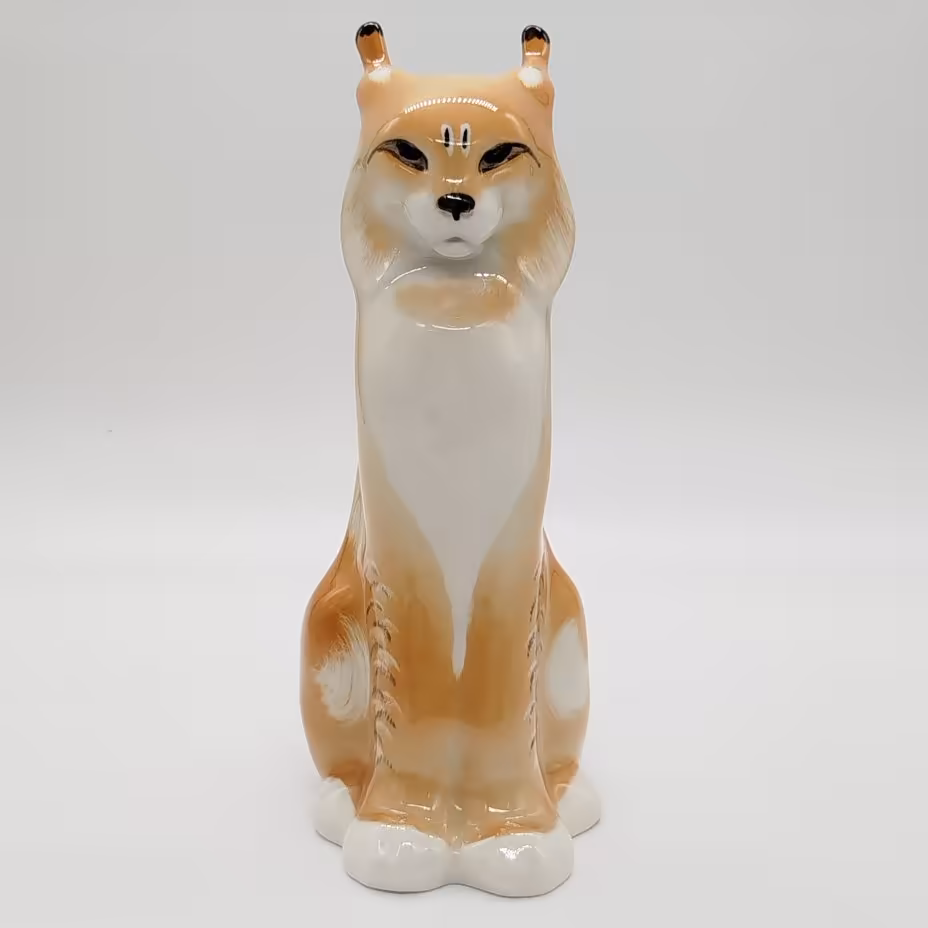 Статуэтка "Рысь", скульптор Б.Я. Воробьев, Ленинградский фарфоровый завод (ЛФЗ)