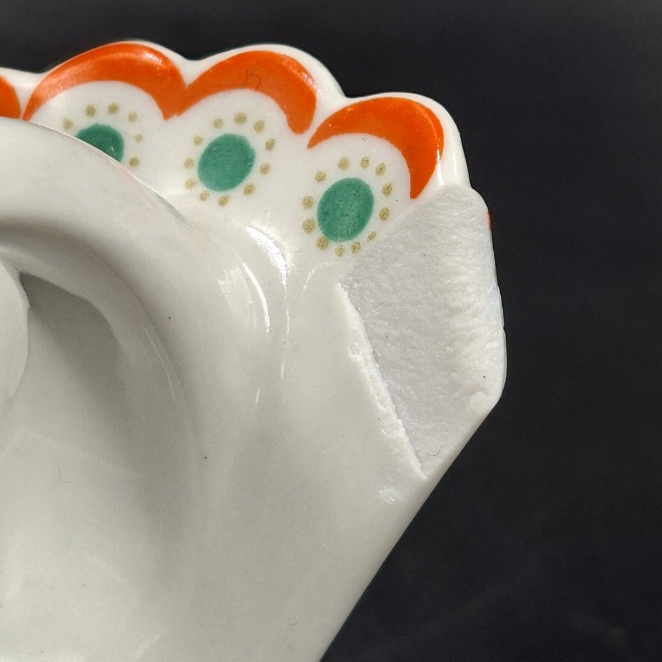 Солонка "Сирин", фарфор, крытье, золочение, Ленинградский фарфоровый завод (ЛФЗ), СССР, 1970-1992 гг.