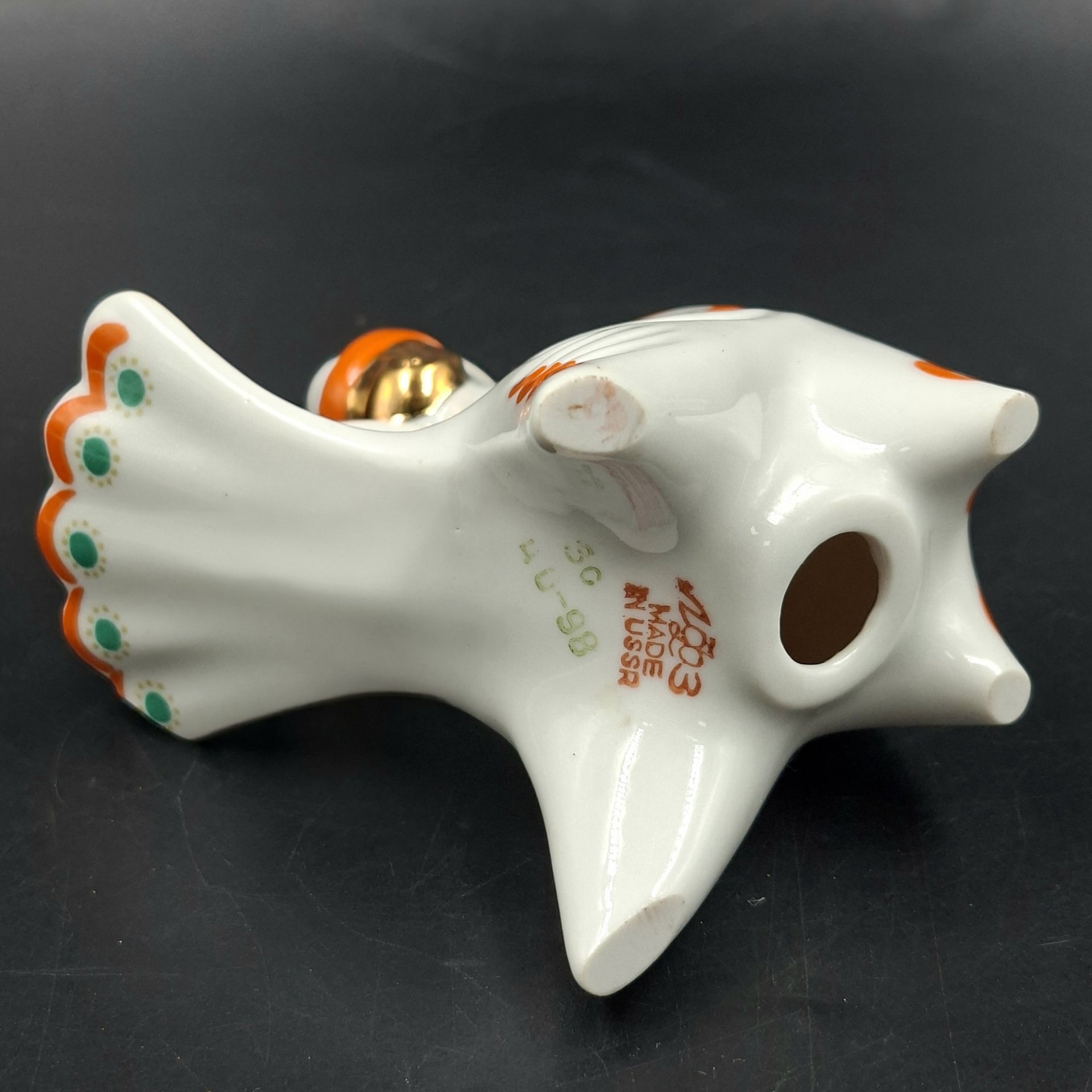 Солонка "Сирин", фарфор, крытье, золочение, Ленинградский фарфоровый завод (ЛФЗ), СССР, 1970-1992 гг.