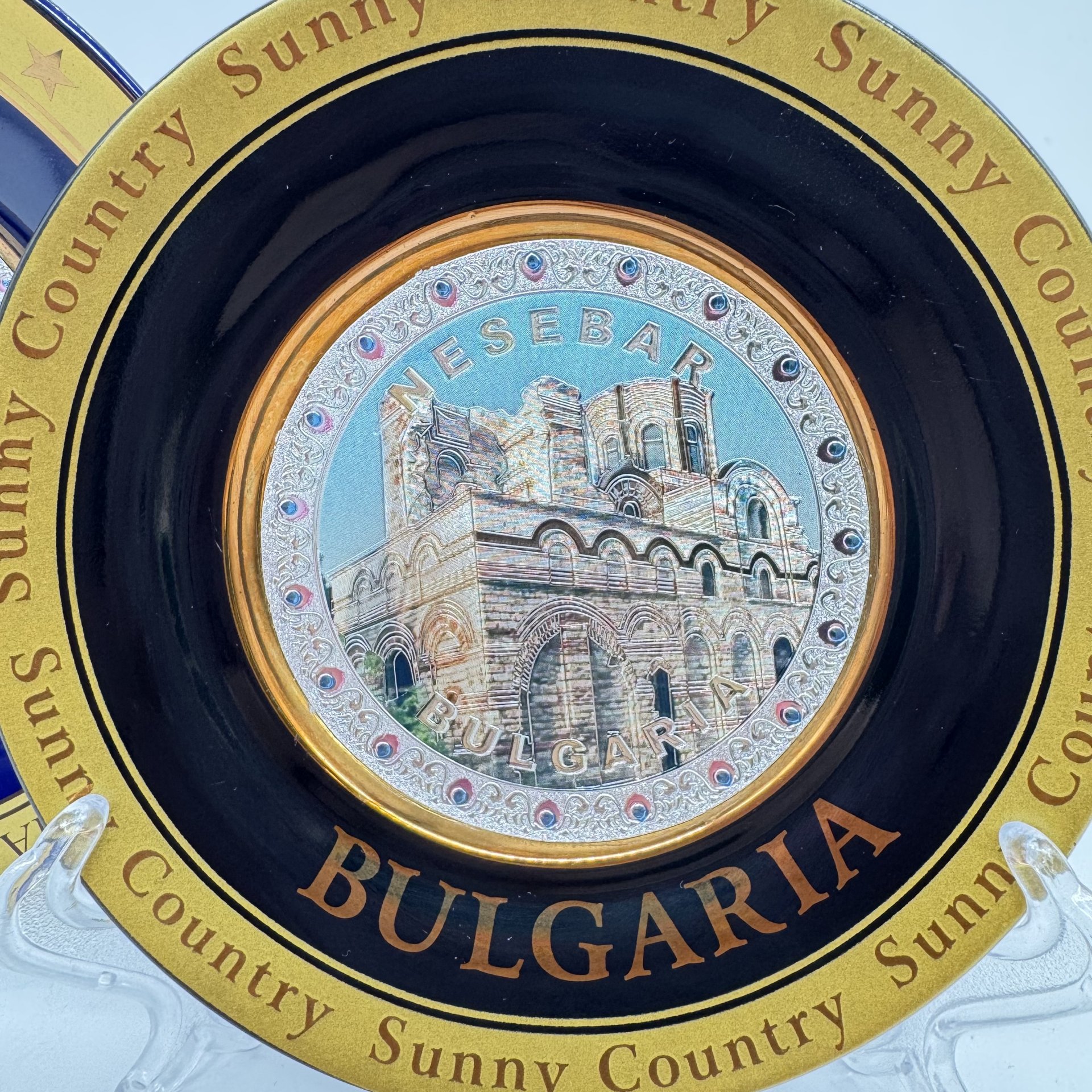 Набор из 2 сувенирных настенных блюдец "Италия и Болгария" в подборе