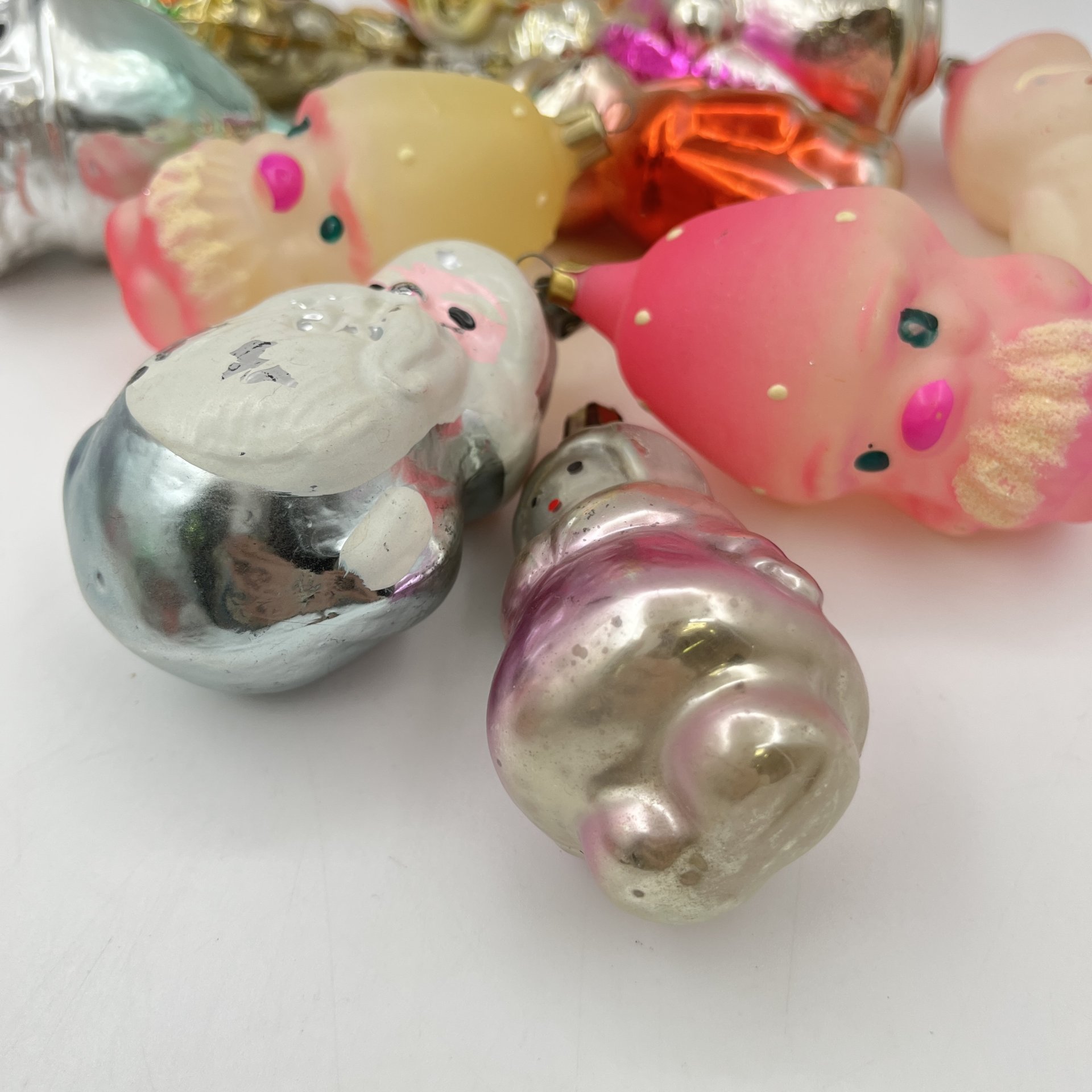 Набор винтажных ёлочных игрушек "Герои сказок" (10 шт.), стекло, краска, металл, СССР, 1950-1980 гг.