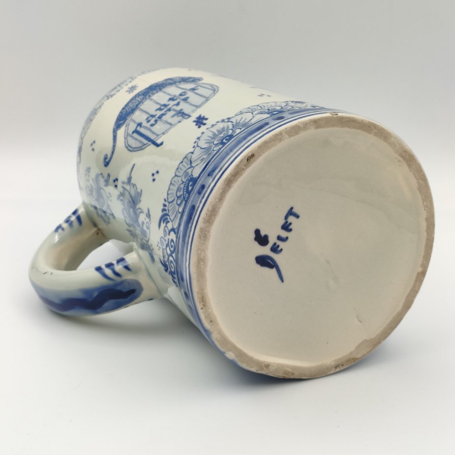 Кружка пивная (большая)  "Panter Urtyp", фаянс, роспись, Delfts Blauw, Нидерланды, 1950-1980 гг.