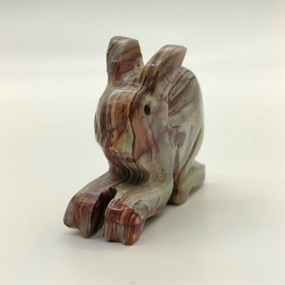 Статуэтка "Заяц", оникс, резьба, шлифовка