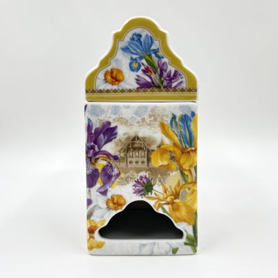 Банка для чайных пакетиков, украшенная цветочным декором, фарфор, деколь, Китай, 2000-2010 гг.
