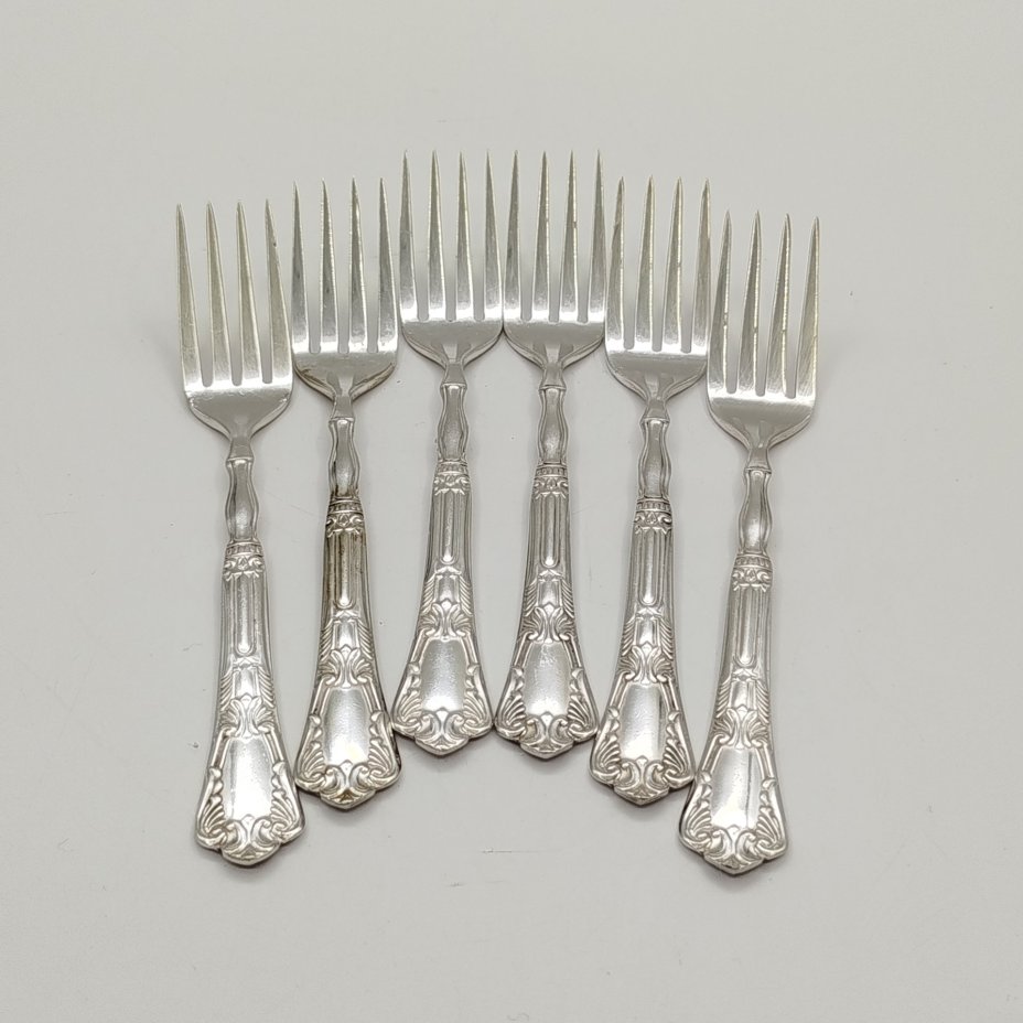 Набор из 6-ти десертных вилок, украшенных растительным декором