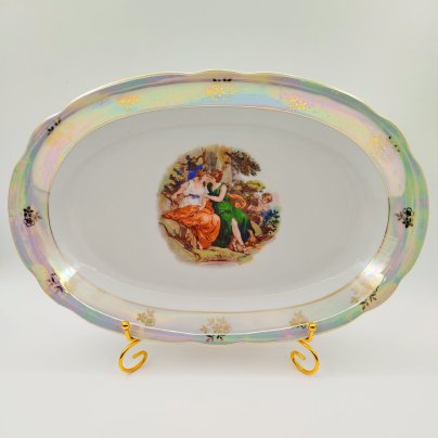 Блюдо "Мадонна", фарфор, деколь, люстр, золочение, Kahla, ГДР, 1967-1987 гг.