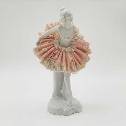 Статуэтка "Балерина", фарфор, кружевной фарфор, Unterweissbach Werkstätten (Унтервайсбах), Германия, 1958-1976 гг.