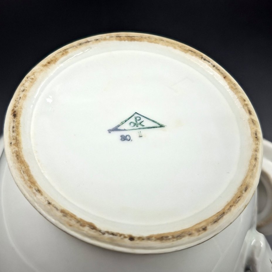 Чайник с нежным цветочным декором, фарфор, деколь, золочение, Kahla-Könitz, ГДР, 1954-1962 гг.