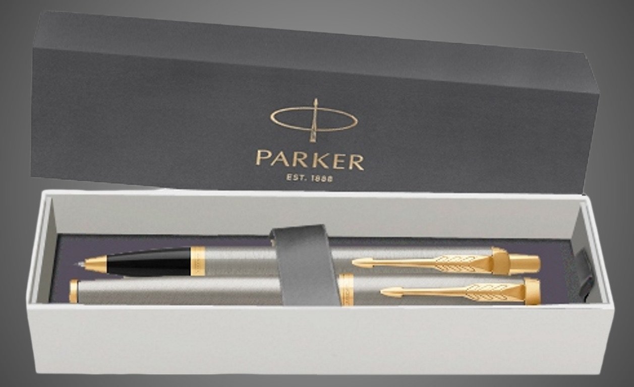Набор Parker: Перьевая и Шариковая ручка Parker IM Core Brushed Metal GT