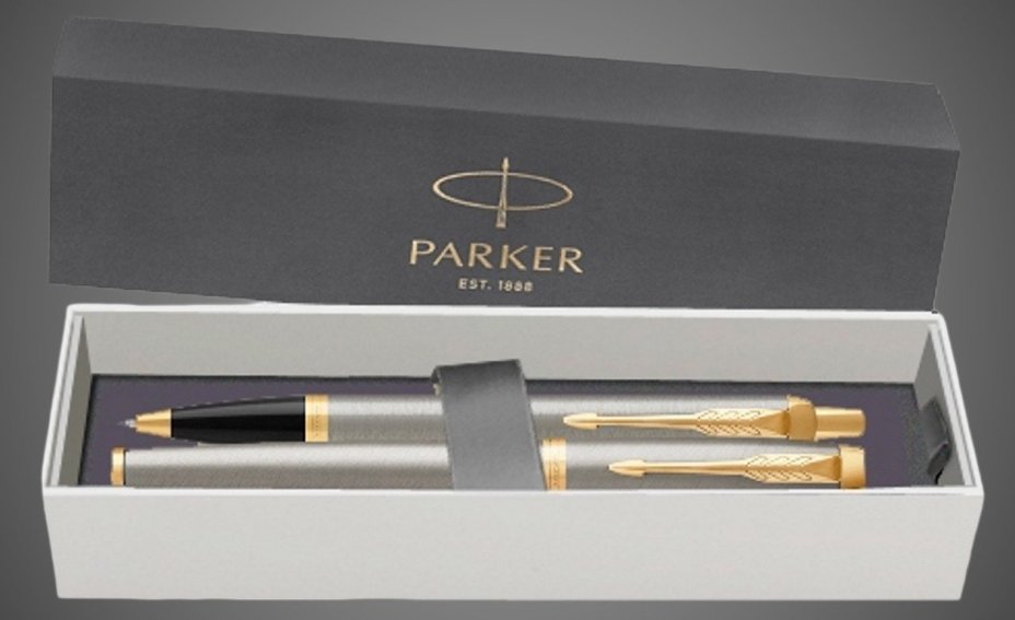 Набор Parker: Перьевая и Шариковая ручка Parker IM Core Brushed Metal GT