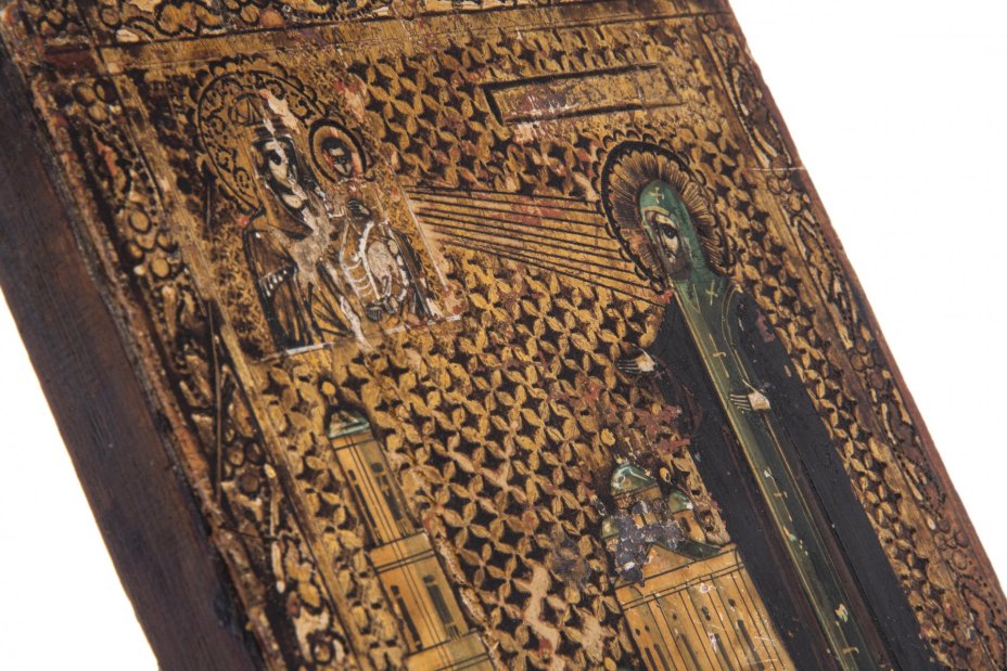 Икона "Преподобный Феодосий Тотемский", дерево, темпера, Российская Империя, 1850-1900 гг.
