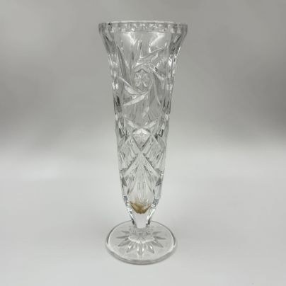 Ваза на ножке с рельефным декором, хрусталь, пресс, Bohemia Crystal (Bohemia Glass), Чехия, 2000-2010 гг.