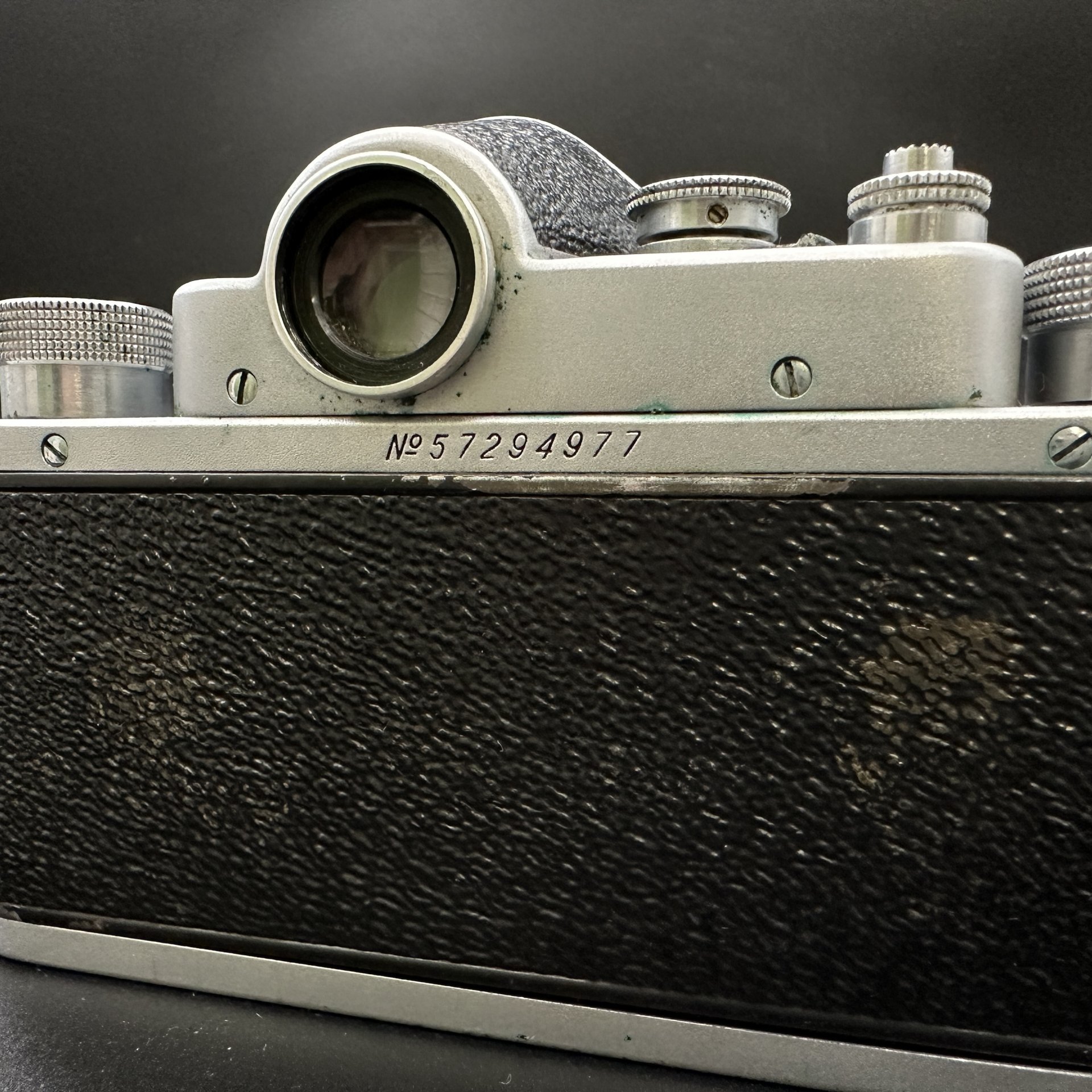 Фотоаппарат (нерабочий) "Зенит-С" с объективом "Индустар-50" 1:3,5, F=5 cm, в кофре, Красногорский механический завод (КМЗ)