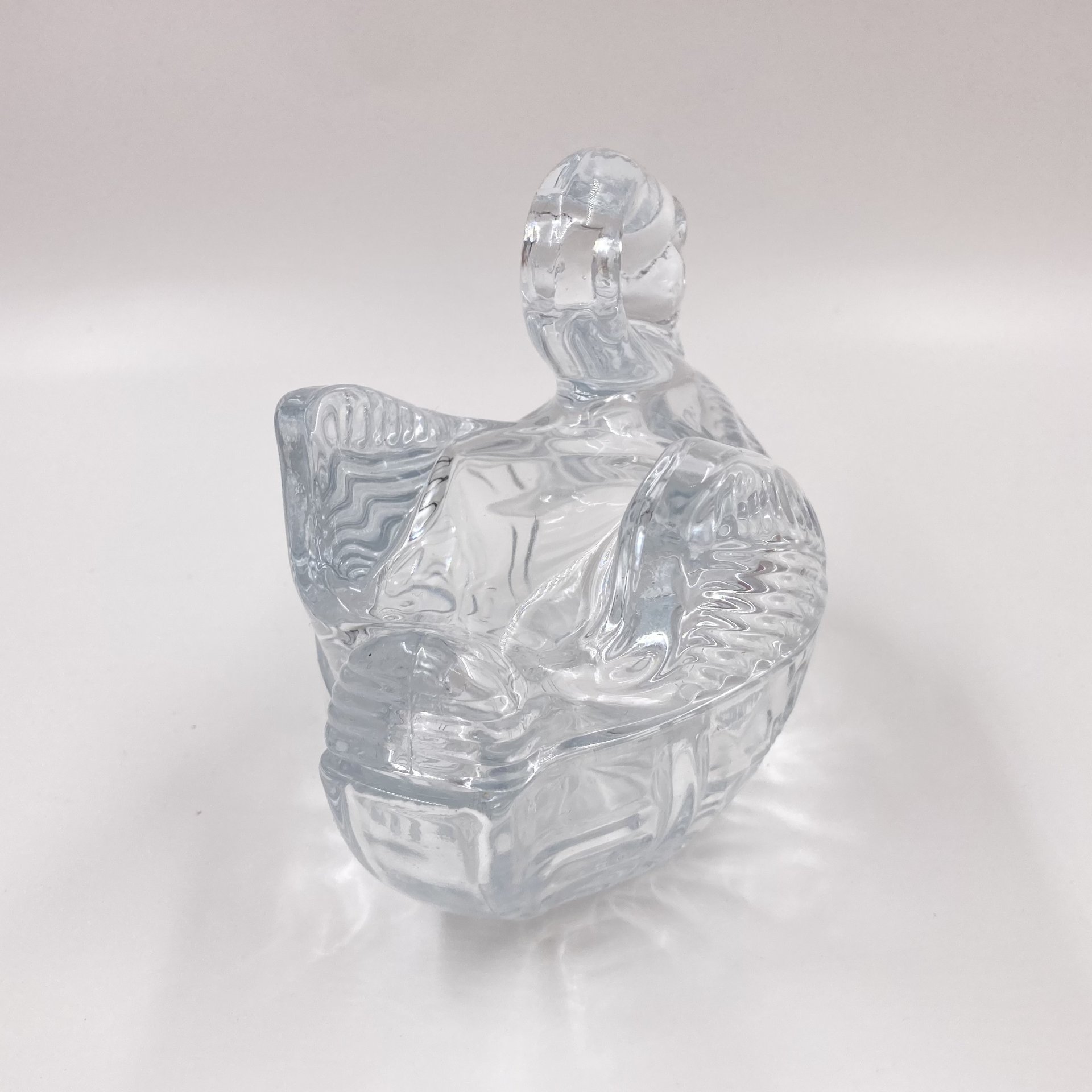 Шкатулка/ёмкость для хранения "Лебедь", хрусталь, пресс, Европа, 1970-1990 гг.