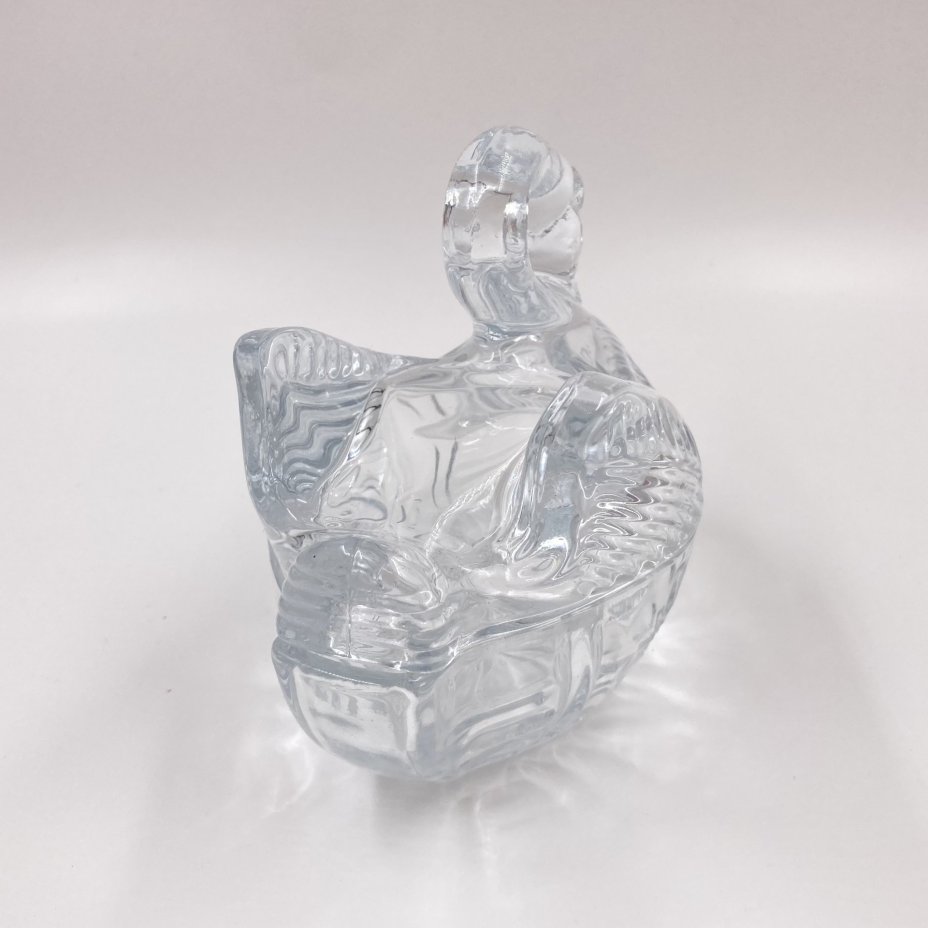Шкатулка/ёмкость для хранения "Лебедь", хрусталь, пресс, Европа, 1970-1990 гг.