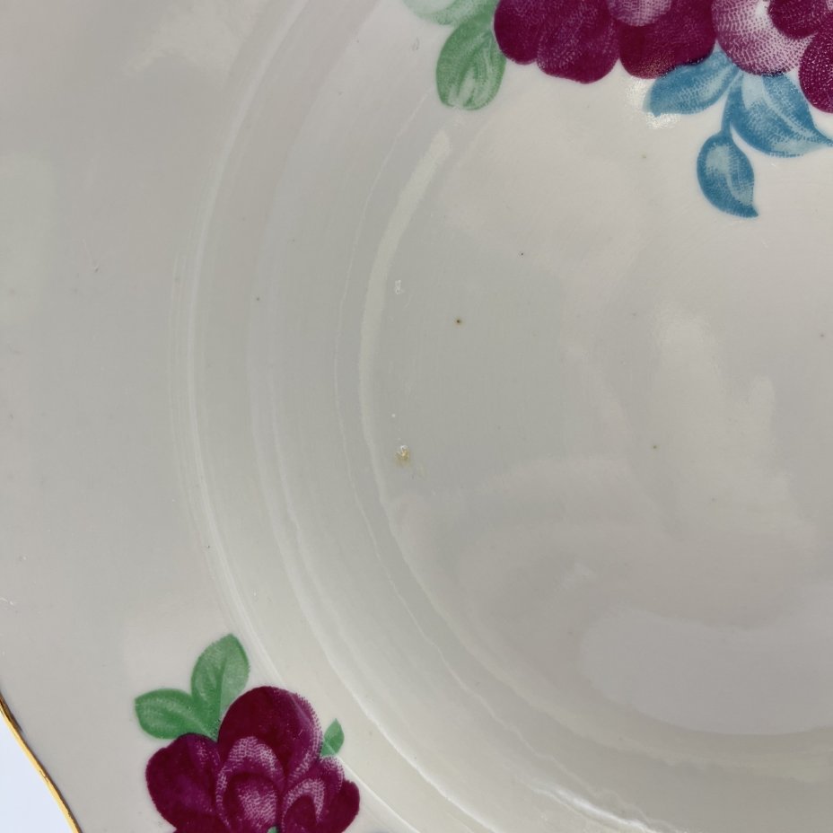 Набор суповых тарелок на 6 персон, фарфор, деколь, золочение, Дулевский фарфоровый завод (Дулёво), СССР, 1970-1991 гг.