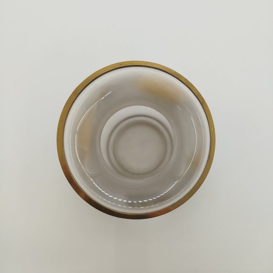 Ваза с растительным декором, стекло, золочение, матирование, Богемия, 1970-1980 гг.