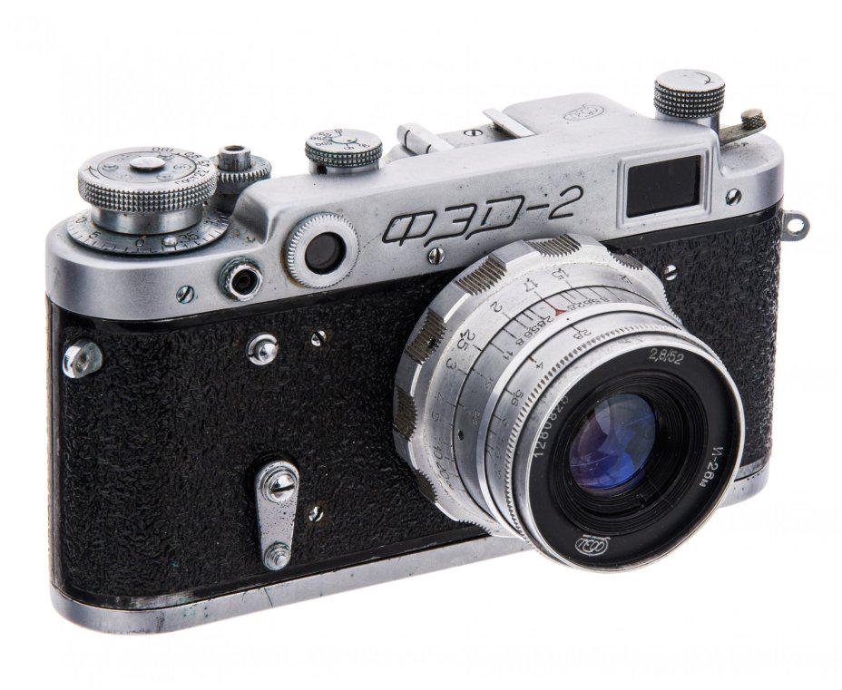 Фотоаппарат "ФЭД-2", в оригинальном чехле, металл, Харьковский машиностроительный завод "ФЭД", г. Харьков, СССР, 1955-1970 гг.