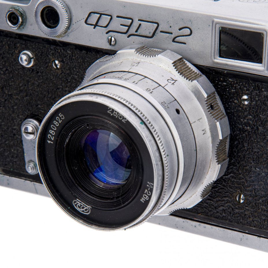 Фотоаппарат "ФЭД-2", в оригинальном чехле, металл, Харьковский машиностроительный завод "ФЭД", г. Харьков, СССР, 1955-1970 гг.