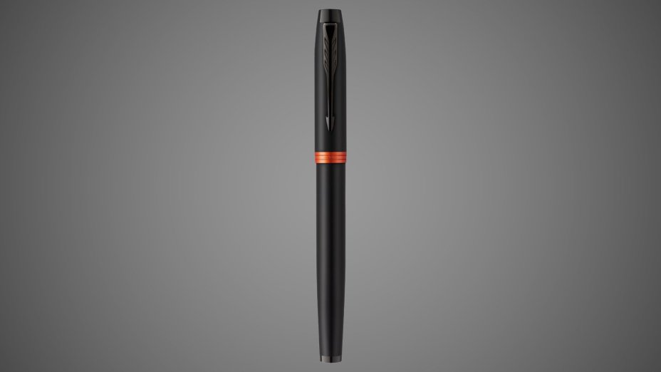 Ручка-роллер Parker IM Vibrant Rings Flame Orange, стержень:Fblk, в подарочной упаковке., Лаки и смолы: лак, латунь