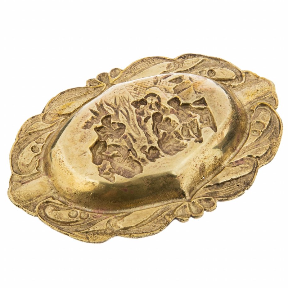 Пепельница "Музыканты и господа", латунь, Западная Европа, 1950-1980 гг.