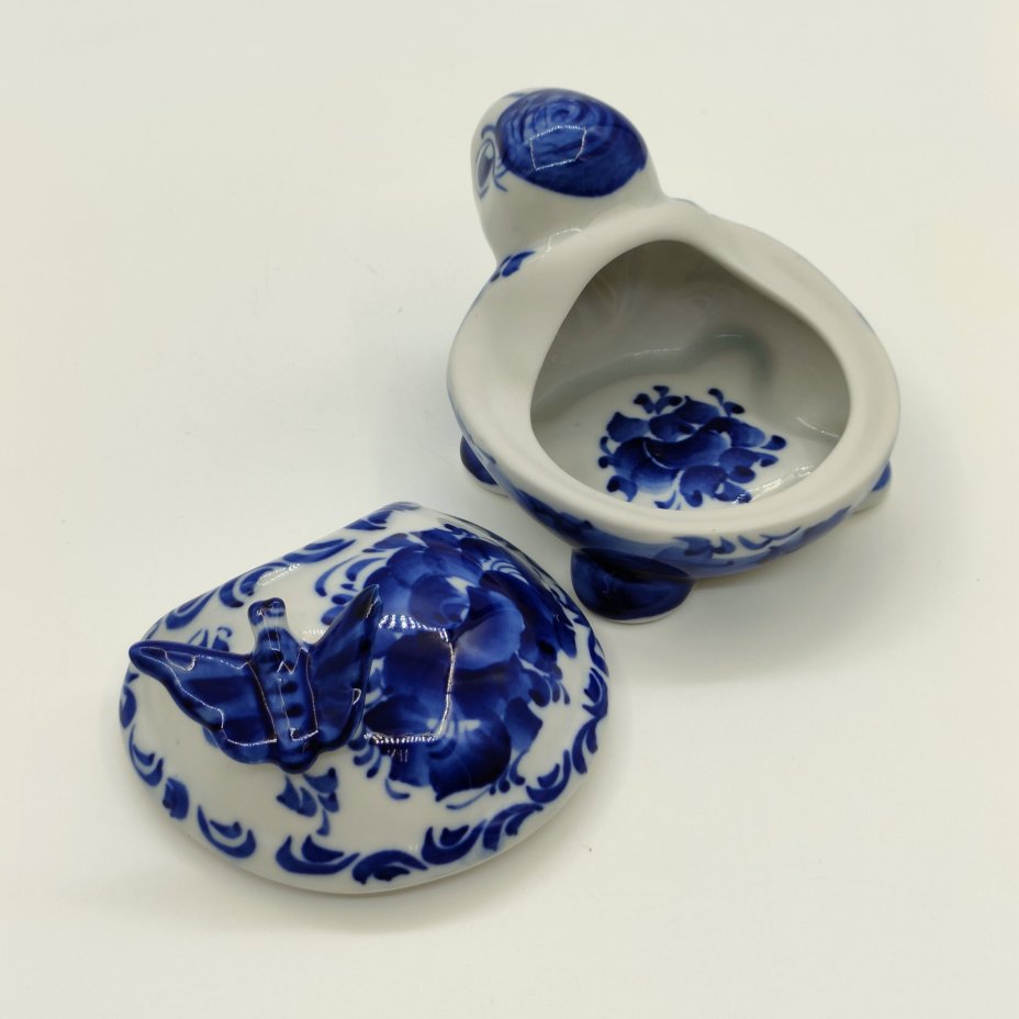 Шкатулка "Черепаха", Гжель